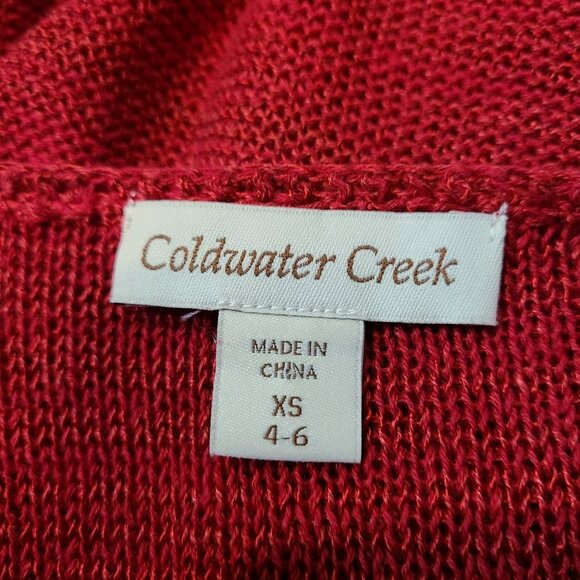 Vintage Jewel Red Parisian Open Knit Sweater Cottage Size Small Holiday Fairy - Picture 7 of 10